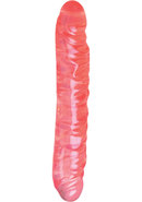 Translucence Veined Double Dildo 12in - Pink